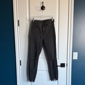 H&M Charcoal Distressed Skinny Jeans
